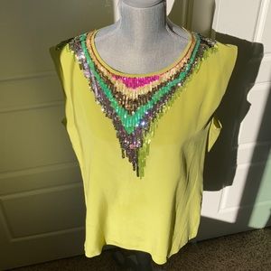 Trina Turk silk sequin top
